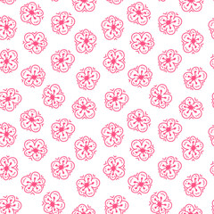 Flower pattern background. cherry blossom pattern background. Flower Doodle pattern. Flower seamless pattern background. Floral pattern seamless. 