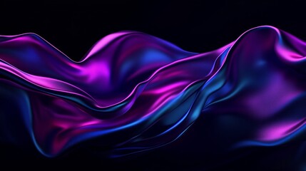 Fototapeta premium Abstract fluid shape background with a purple and blue gradient color, on a dark background.