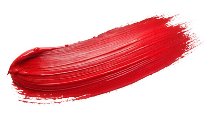 red brush stroke against transparent background 