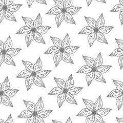 Fototapeta premium Flower pattern background. cherry blossom pattern background. Flower Doodle pattern. Flower seamless pattern background. Floral pattern seamless. 