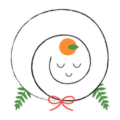 鏡餅みたいなゆるくて可愛いヘビのイラスト