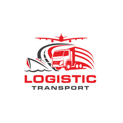 logistic transport logo design template 