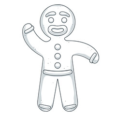 Christmas gingerbread vintage sticker monochrome