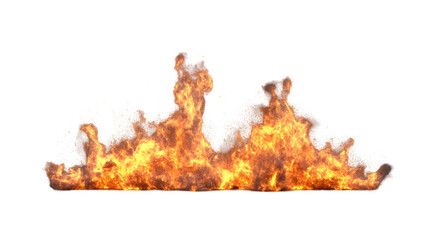 Huge fire and burning flames isolated on transparent background
