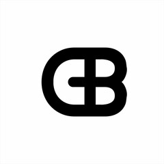 Simple minimal CB letter logo design with plus sign in negative space.