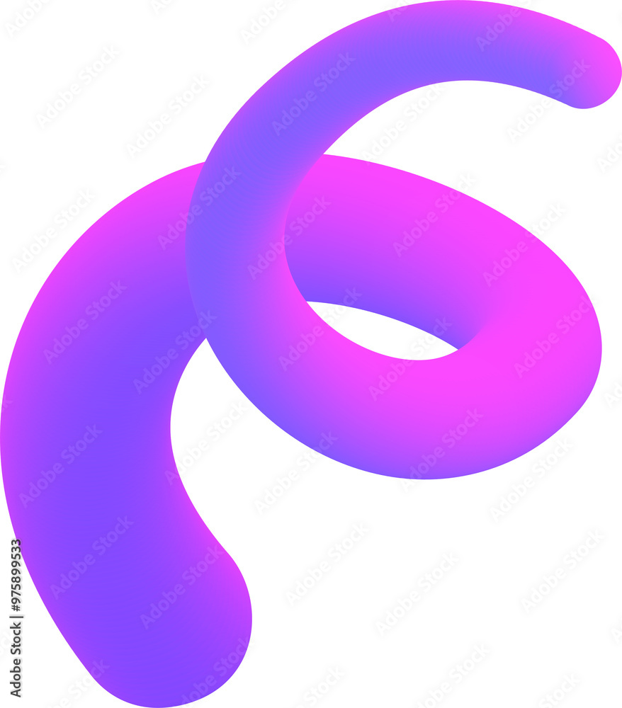 Poster 3d gradient shape. abstract pink colored fluid swirl element. wavy blend spiral object. dynamic orga