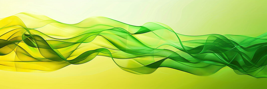 A dynamic abstract composition in shades of green and yellow, showcasing a flowing pattern that symbolizes the importance of regular exercise for overall wellbeing.