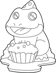 Shark Birthday Cake Animal Vector Graphic Art Illustration