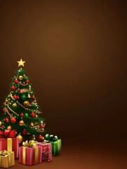 New Year's background with a Christmas tree, a place for text