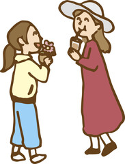 イベントを楽しむ女性