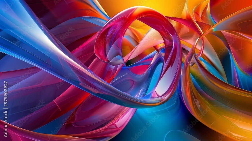Wall mural colorful abstract swirls blending together, creating a vivid composition in a dynamic and energetic 