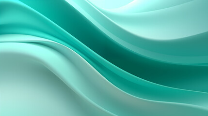 Fototapeta premium Elegant wavy abstract background featuring smooth mint green tones and fluid curves