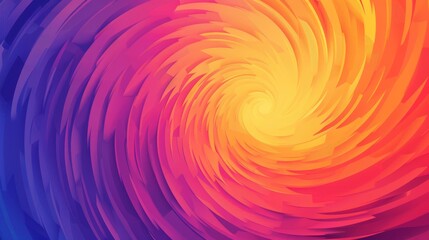 Obraz premium Colorful swirling vortex with vibrant hues of yellow, orange, pink, purple, and blue in an abstract digital artwork