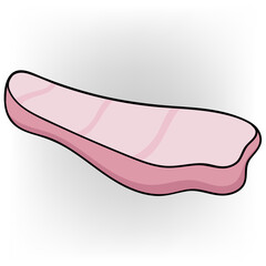 cartoon illustration doodle image object icon, fresh red meat