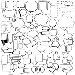 Speech and thought bubbles - vector illustration set