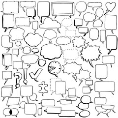 Cartoon speech and thought bubbles for business and communication - vector illustration