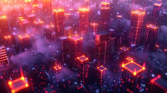 NFT virtual land is an own-able area of digital land on a metaverse platform, NFT real estate is parcels of virtual land minted on the blockchain, conceptual illustration