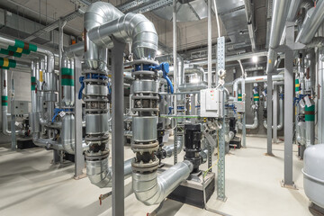 Industrial facility showcasing advanced piping systems and machinery for efficient operations in a...