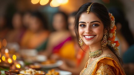 An Indian woman at a banquet