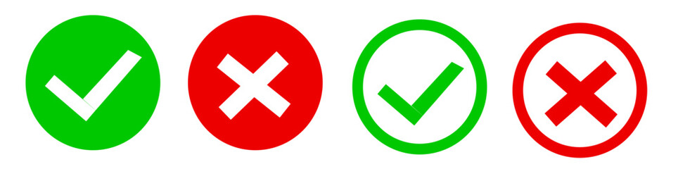 chack mark button set.