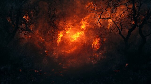 Abstract Dark Halloween Hell Fire Flyer