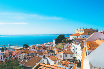 Fototapeta premium Beautiful colorful view of Lisbon, Portugal Southern European style architecture