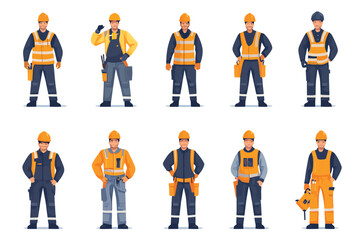 Set of constructor workers