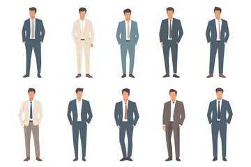 Set of business man vectors