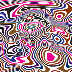 ABSTRACT ILLUSTRATION MARBLED TEXTURE LIQUIFY PSYCHEDELIC COLORFUL DESIGN. OPTICAL ILLUSION BACKGROUND VECTOR DESIGN