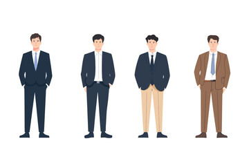 Set of business man vectors