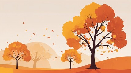 Autumn Flat Design Illustration – Perfect for Fall Themes
