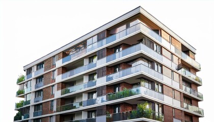 Hochhaus Mehrfamilienhaus MFH Weisser Hintergrund