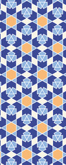 A geometric pattern featuring alternating shapes and colors, suitable for backgrounds or textile designs.