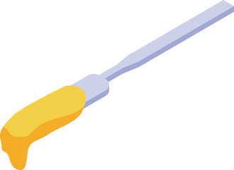 Isometric metal spatula spreading butter, cream cheese or peanut butter