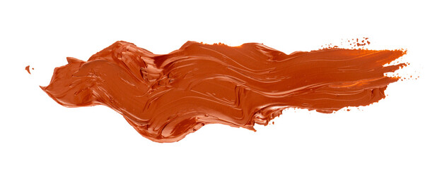 Brown cream chocolate color oil paint smear, brush stroke spread graphic element overlay, grunge...