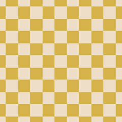 Checkered seamless pattern. Vintage plaid backgrounds. Retro backdrop. Duotone yellow colours.