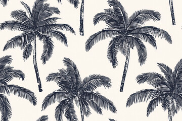Vintage Palm Tree Pattern in vector graphic, tropical background pattern in summer botanical vibes.