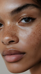 Fototapeta premium Hyperpigmentation skin close-up of a human face