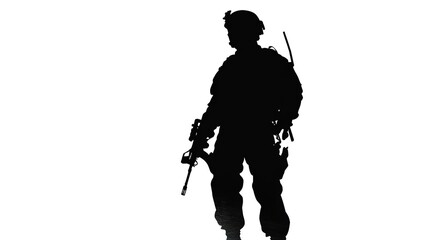 Silhouette soldier Artistic Resource Design element on white background