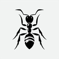 Ant art logo vector design white illustrator