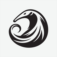 Anteater  art logo vector design white illustrator