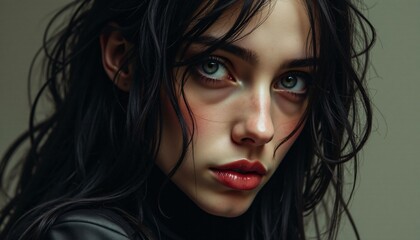 Fototapeta premium A powerful and evocative portrait of a human figure, rendered in a realistic style with a hint of surrealism