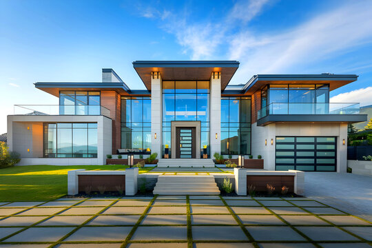 An elegant home in Vancouver, Canada on a bright day.