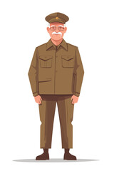 Obraz premium Old man wearing army outfit