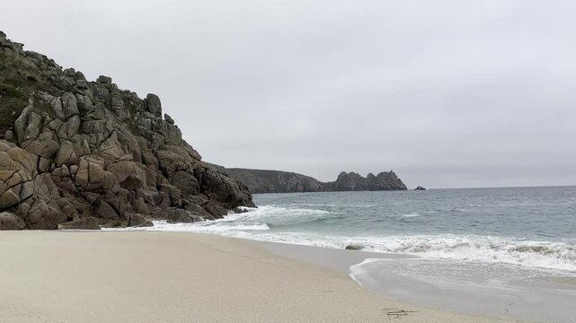 Porthcurno Beach In Cornwall