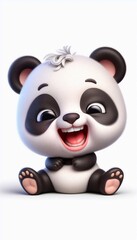 Naklejka premium 3D lachendes Pandabär Baby