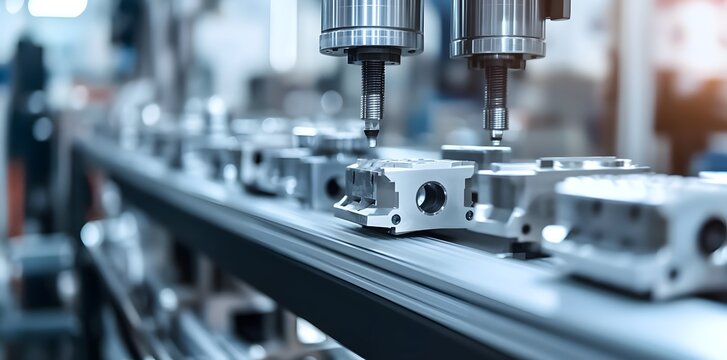 A close-up shot of the side view, showing a metal bar being folded by a machine press in a workshop