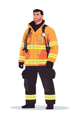 Fototapeta premium A fireman wearing firemen outfit