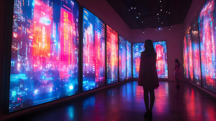 Night Cityscape Illustration: A Modern Gallery Experience