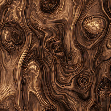 Close-up of intricate wood grain in rich brown tones